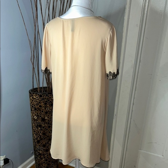 Elan Cream Midi Dress with Black Lace Trim - Picture 7 of 9